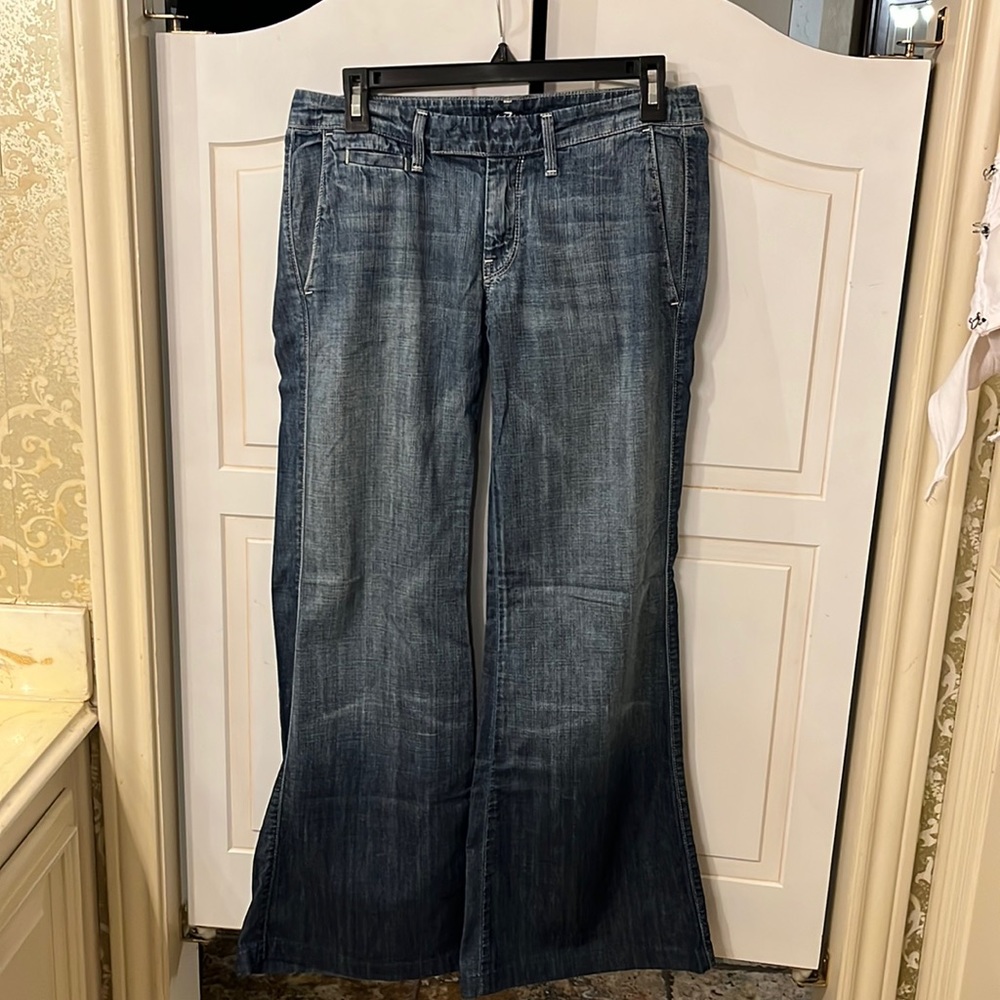 7 for All Mankind low rise wide leg jeans